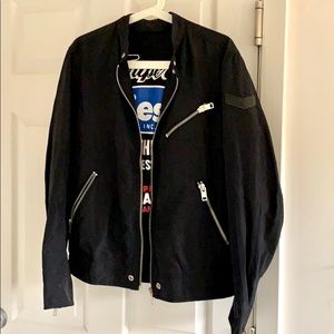 Diesel black biker bomber jacket